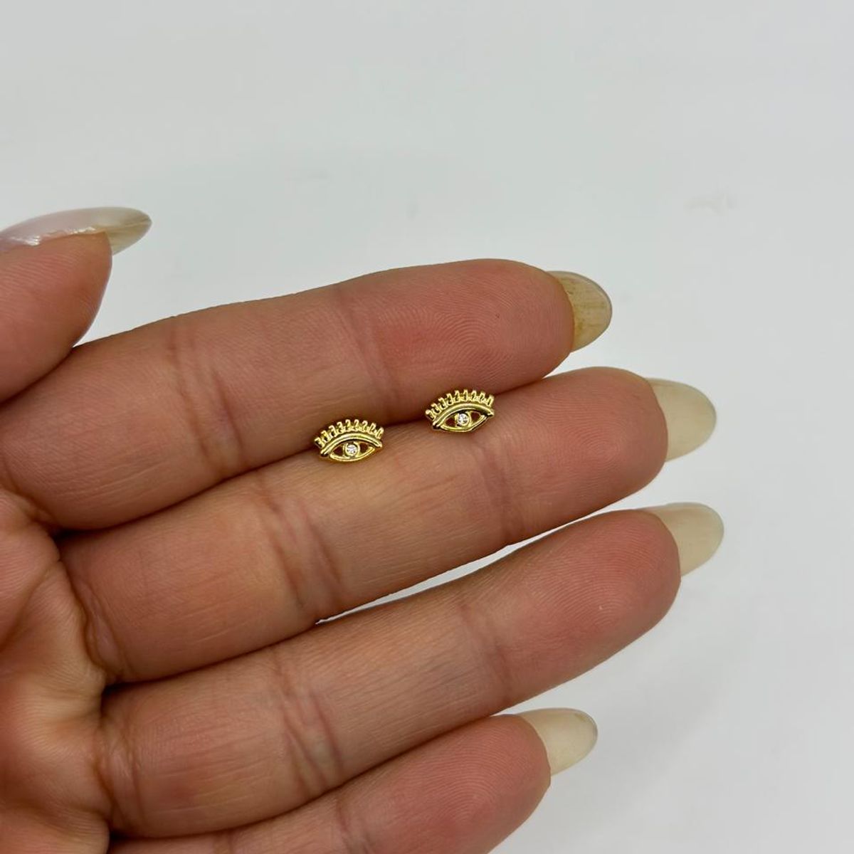 GENERICO - Aro Ojo Turco Proteccion Enchapado Oro 18 Kl Mas Caja Regalo