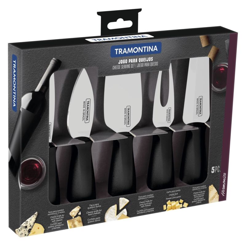 TRAMONTINA - Juego Para Quesos Tramontina Harmoniza Acero Inoxidable 5 Piezas
