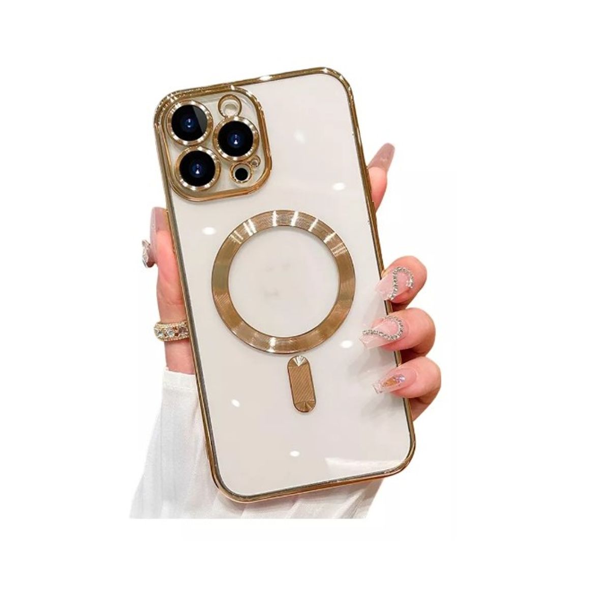 GENERICO - Carcasa Magsafe Protector De Camara Para iPhone 13 Pro Dorado
