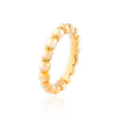 JB JOYAS BARON - Anillo de Plata Esterlina 925 Pelotitas Doradas