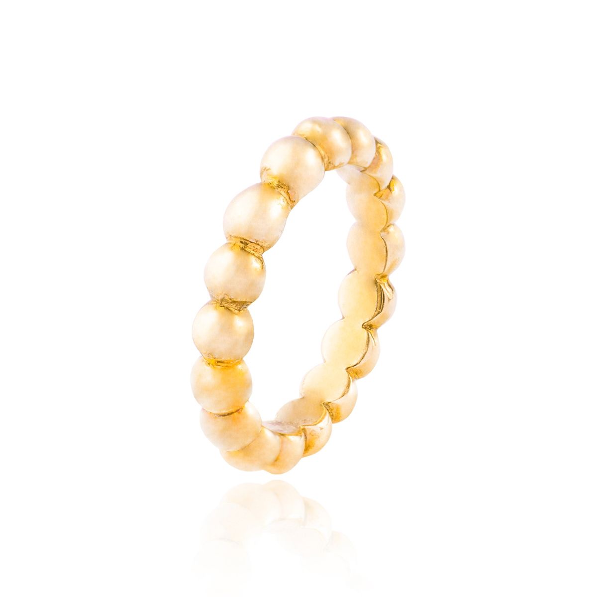 JB JOYAS BARON - Anillo de Plata Esterlina 925 Pelotitas Doradas