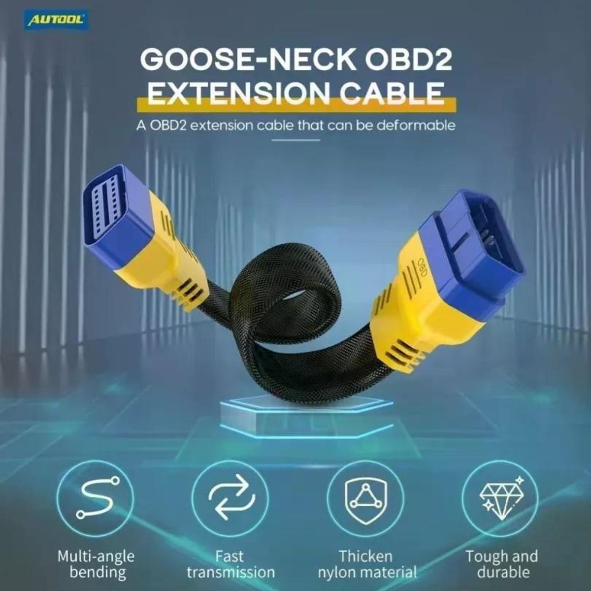 GENERICO - Cable Obd2 Autool De Extensión 60 Cm Automotriz