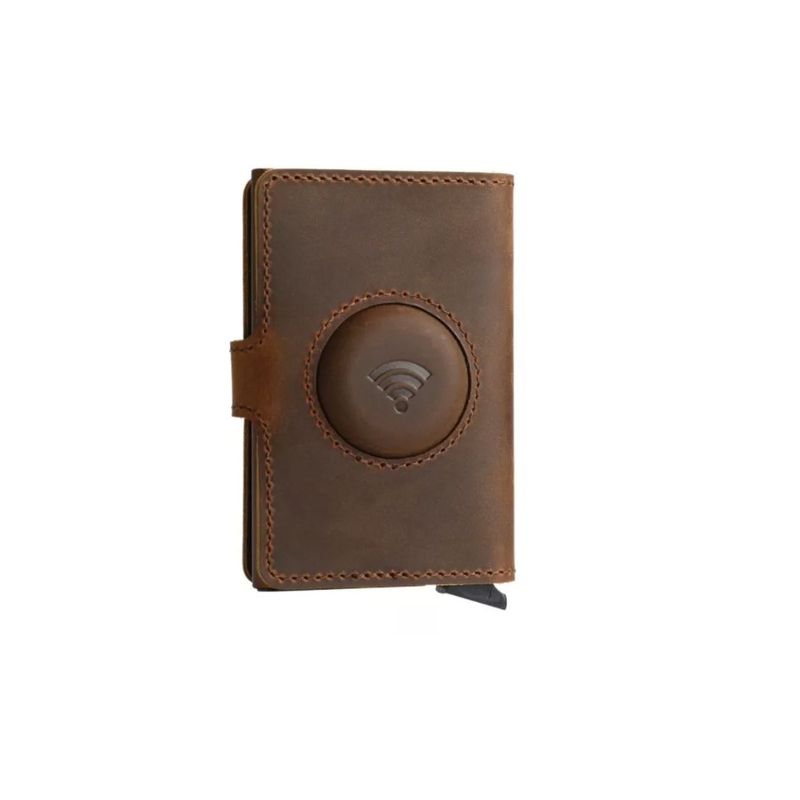 GENERICO - Tarjetero Cuero Genuino Rfid  Funda Airtag Cuero Real