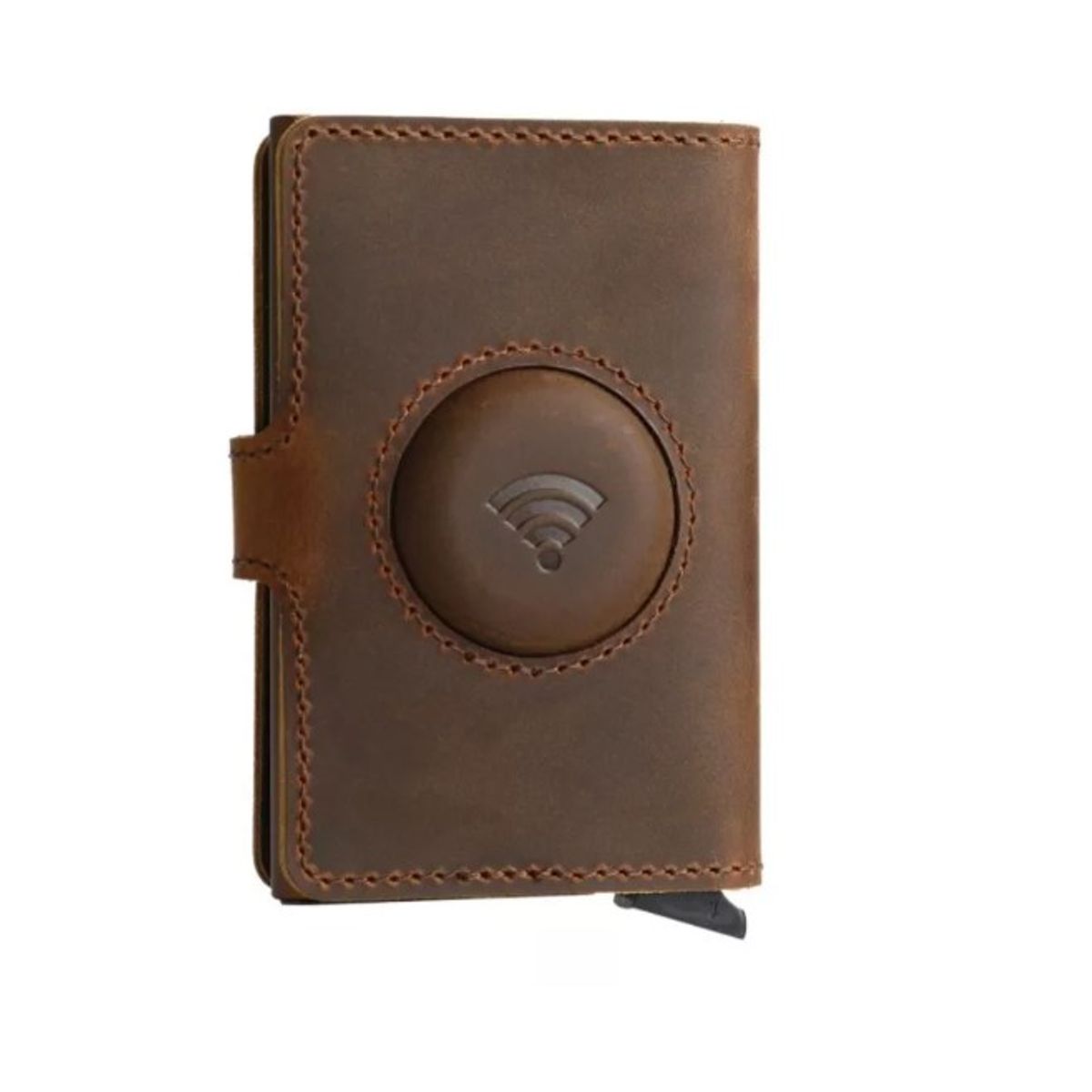 GENERICO - Tarjetero Cuero Genuino Rfid  Funda Airtag Cuero Real