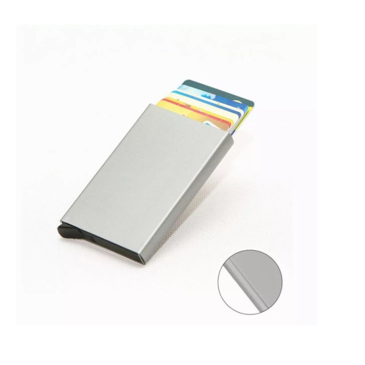 GENERICO - Porta Tarjetas O Tarjetero Aluminio Anticlonacion Rfid Popup