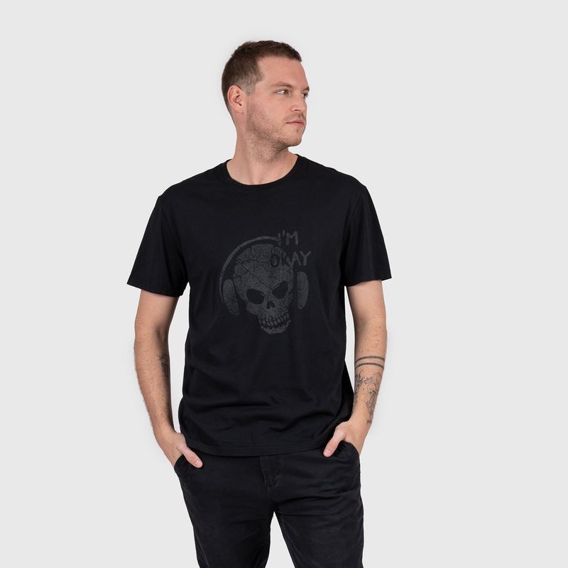 BUBBA - Cotton Tee Skull Tech Black Bubba