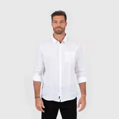 BUBBA - Linen Shirt Off White Black