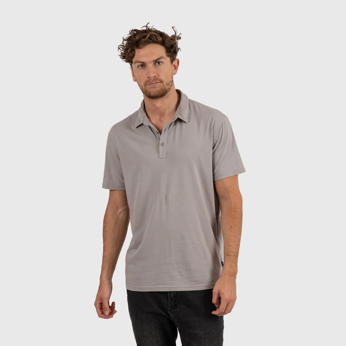 BLACK - Cotton Polo Tee Pavement Black Bubba