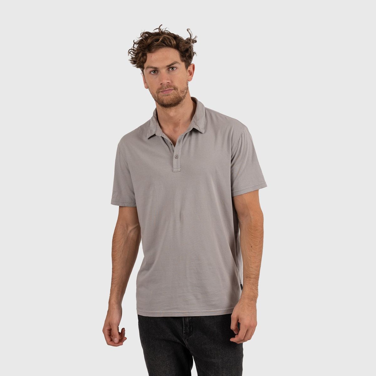 BLACK - Cotton Polo Tee Pavement Black Bubba