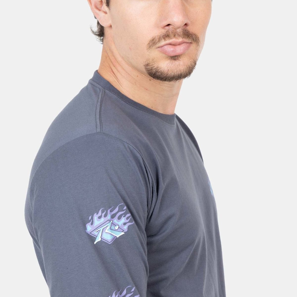 RUSTY - Polera Lil Old Flame Ls Tee Gris Hombre Rusty