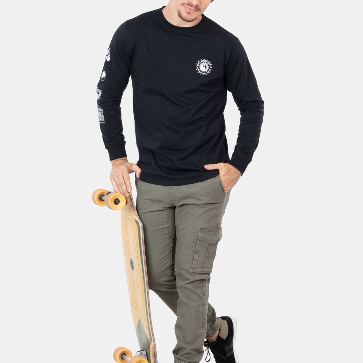 RUSTY - Polera Equals Ls Tee Negro Hombre Rusty