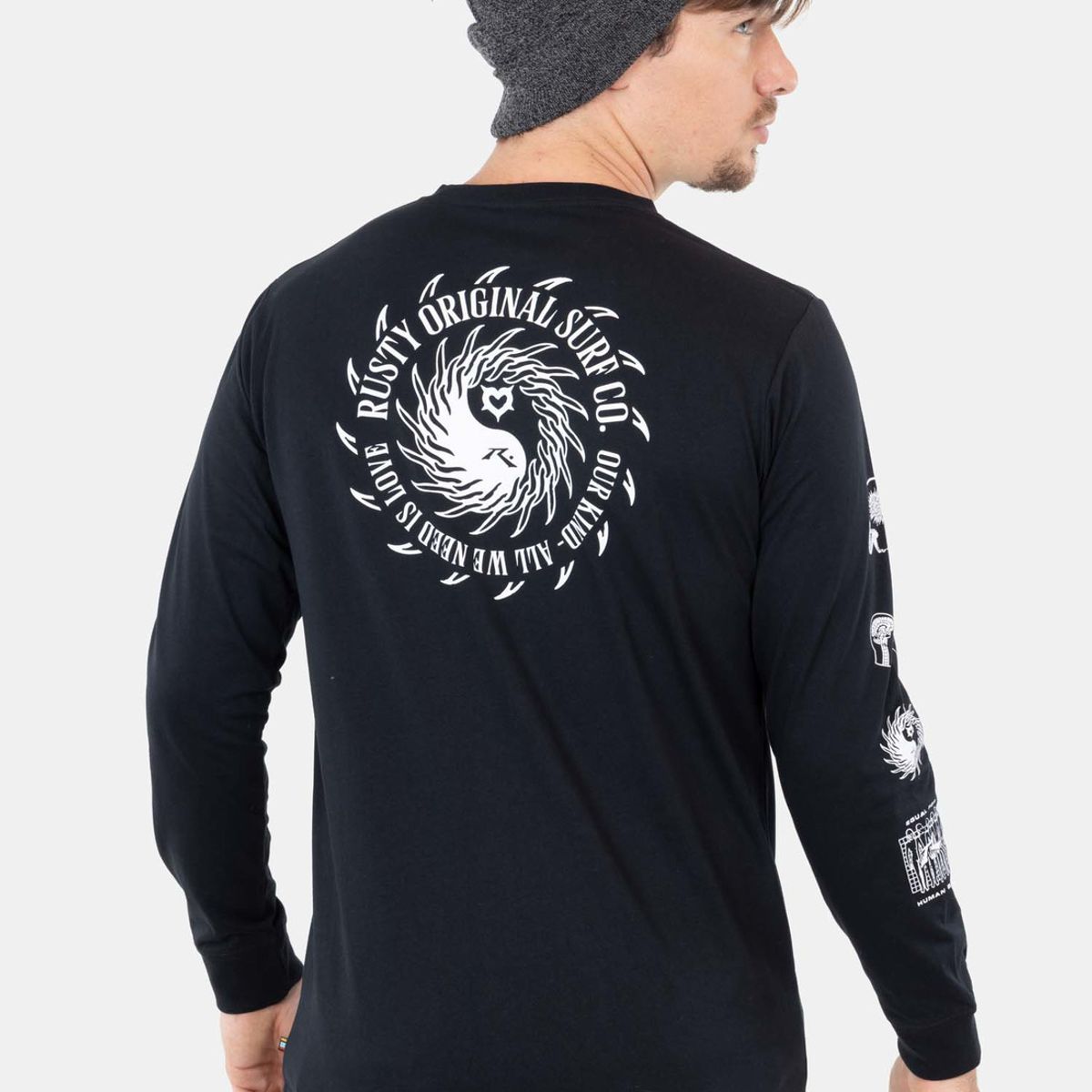 RUSTY - Polera Equals Ls Tee Negro Hombre Rusty