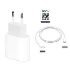 APPLE - Cargador 20W Original + Cable C - C 1mt iPhone 15 pro pro max