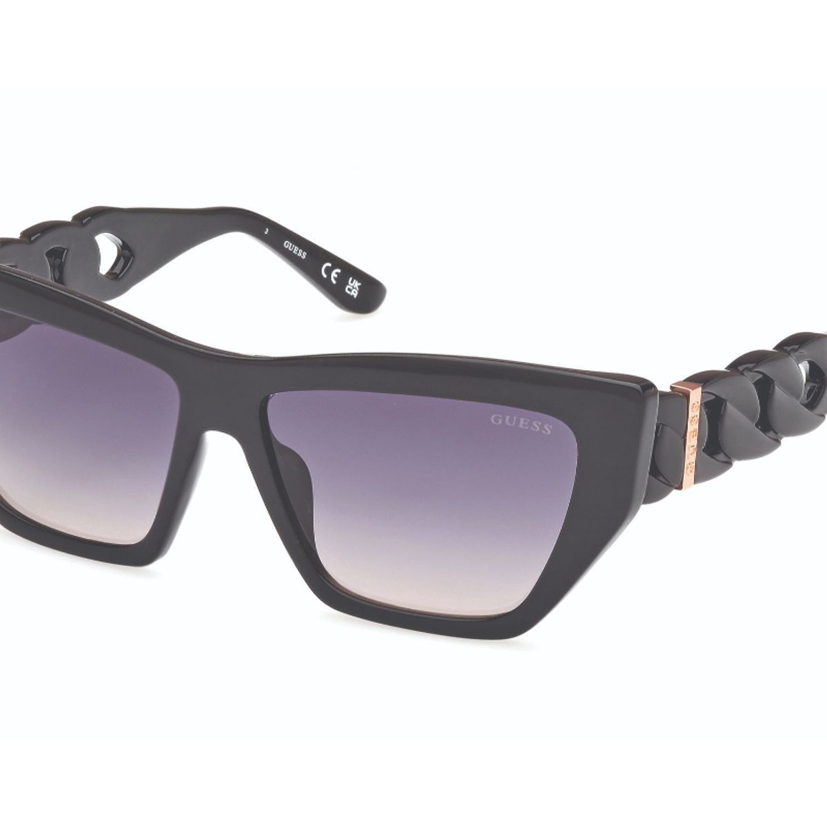 GUESS - Lentes de Sol Negro Brillante Degradé Guess
