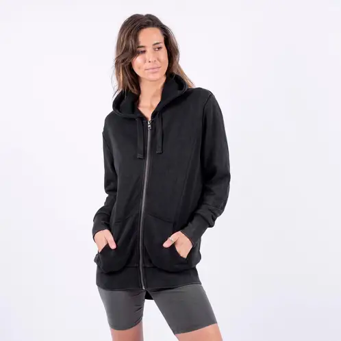 BUBBA - Women Zipper Hoodie Velvet Black