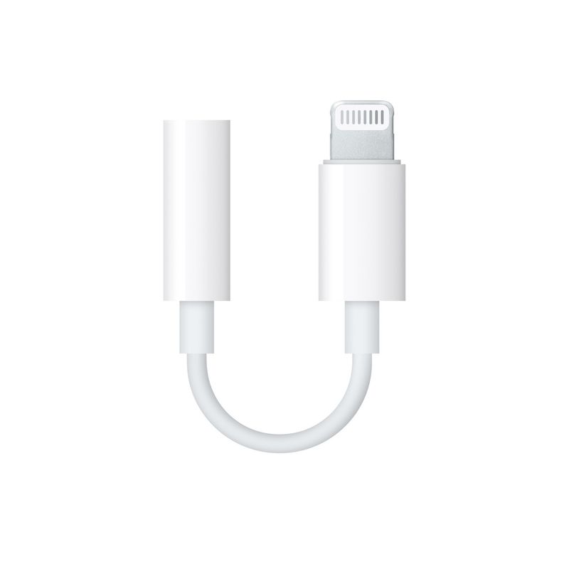 APPLE - Adaptador Apple MMX62AM/A Lightning a Jack 3.5 mm - Blanco