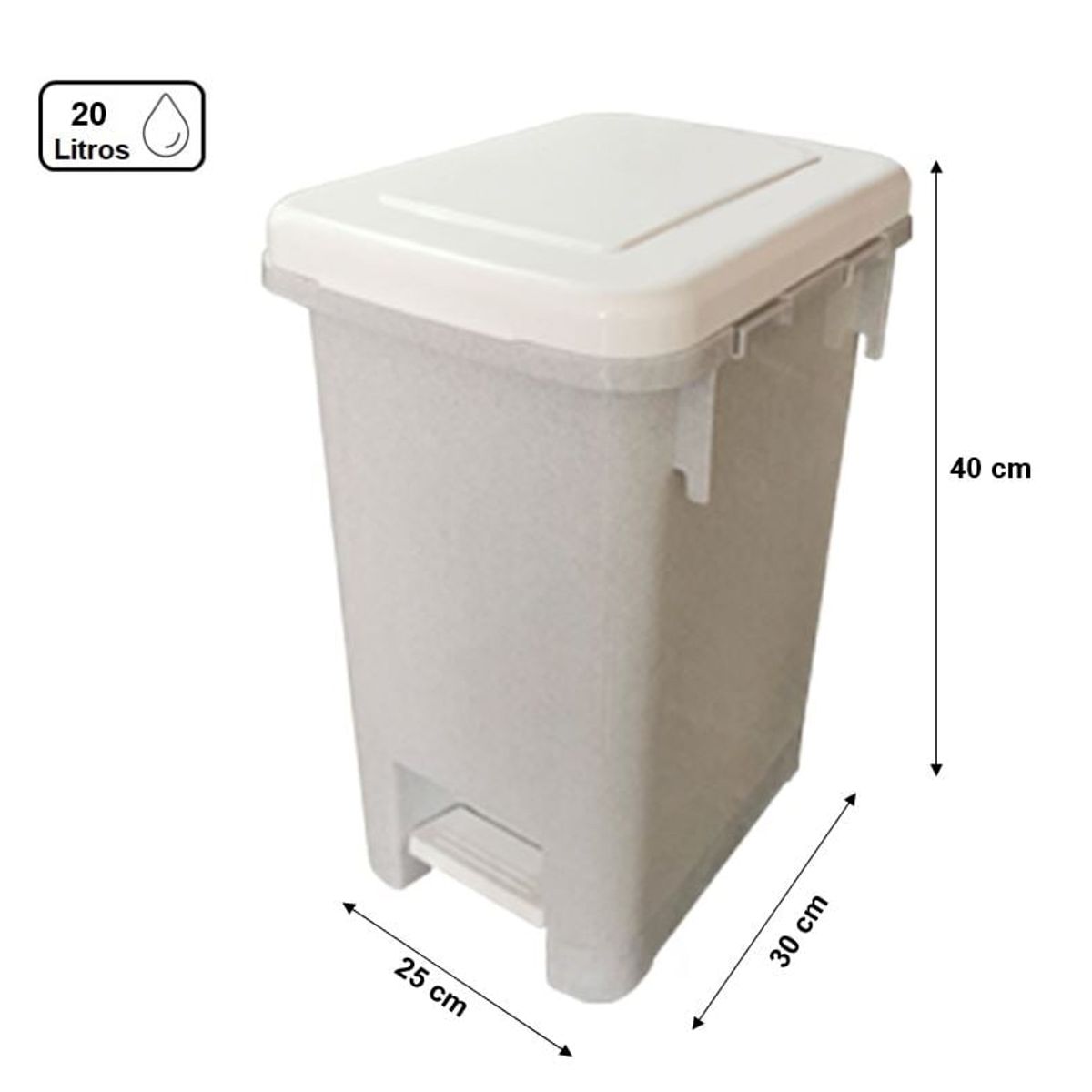 KENDY - Basurero Pedal 20 Lts Hermético