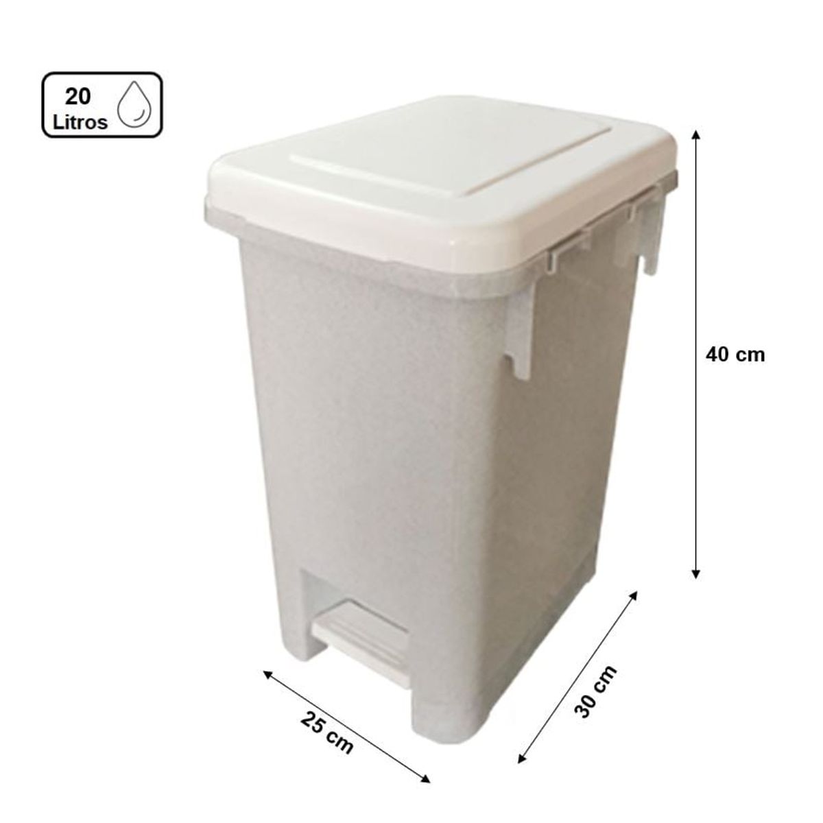 KENDY - Basurero Pedal 20 Lts Hermético