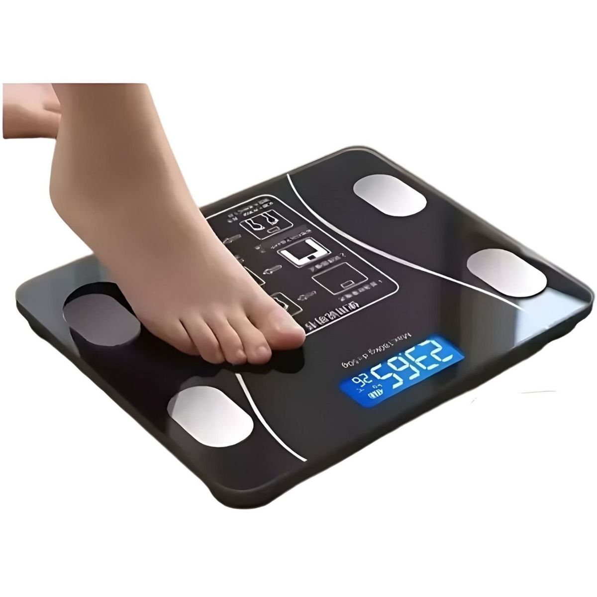 GENERICO - Smartfit Pro Balanza Cuadrada Inteligente Para Hogar Negro