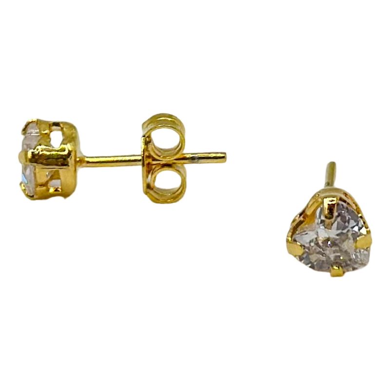 GENERICO - Aro Corazon Circon 5 Mm Enchapado Oro 18 Kl Mas Caja Regalo