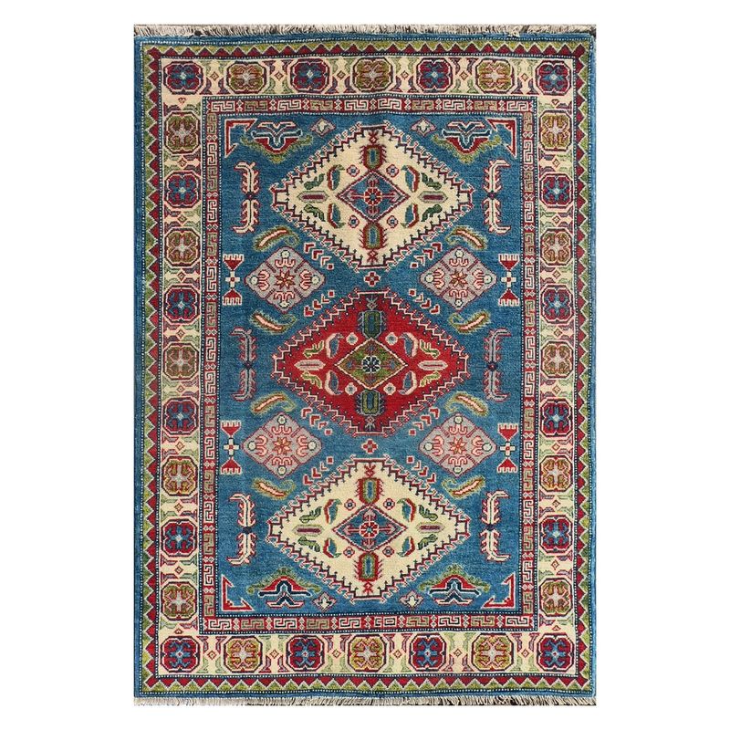 CONSORCIO PERSA - Alfombra Persa Clásica de Lana, Kazak 1.90 x 1.20 mts.
