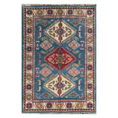 CONSORCIO PERSA - Alfombra Persa Clásica de Lana, Kazak 1.90 x 1.20 mts.