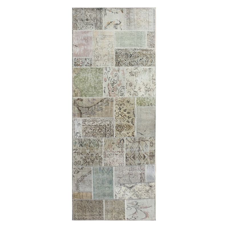 CONSORCIO PERSA - Alfombra Persa de Lana, Patchwork Estambul 2.40 x 0.80 mts.