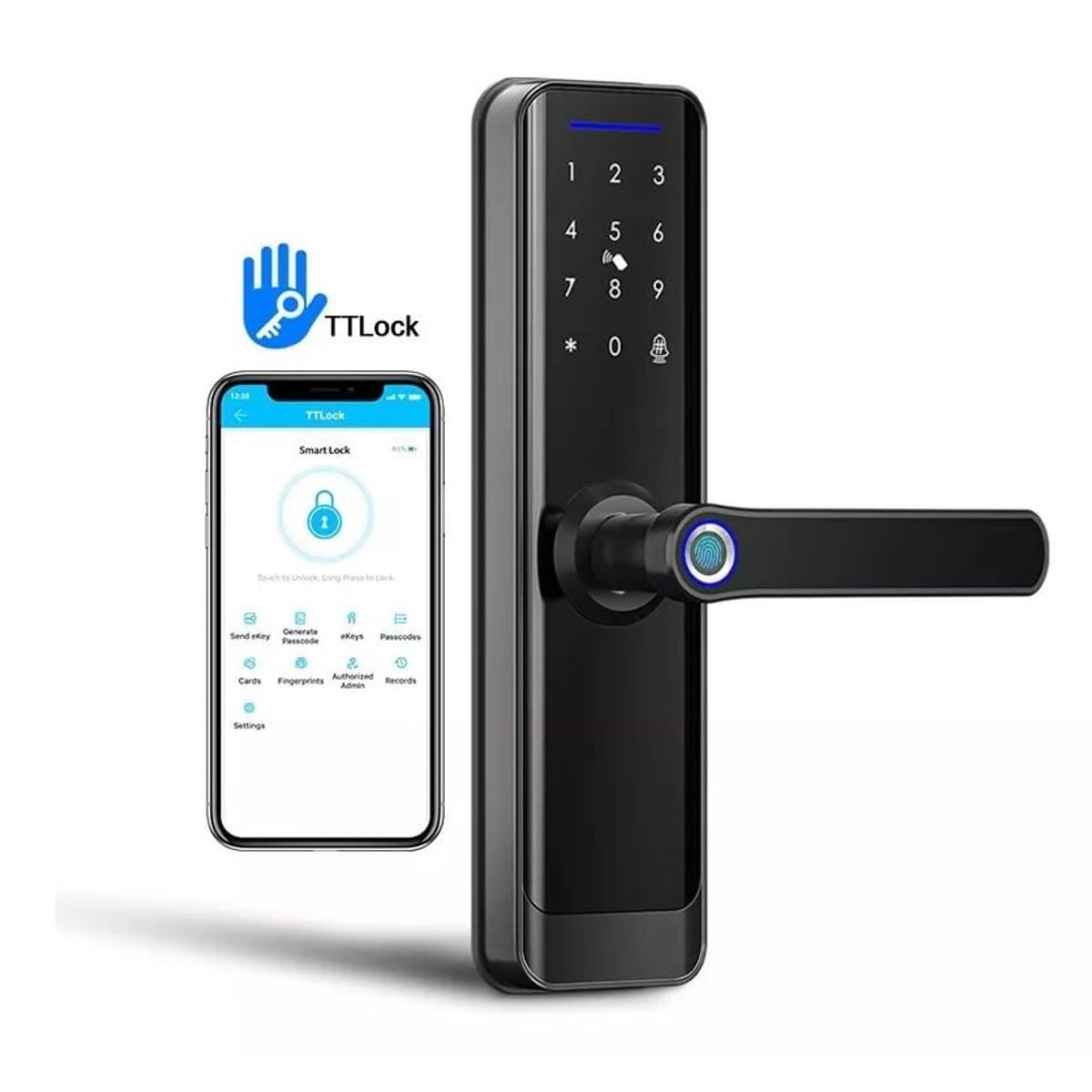 LYON COMERCIAL - Cerradura Electrónica Inteligente Huella Digital + Gateway