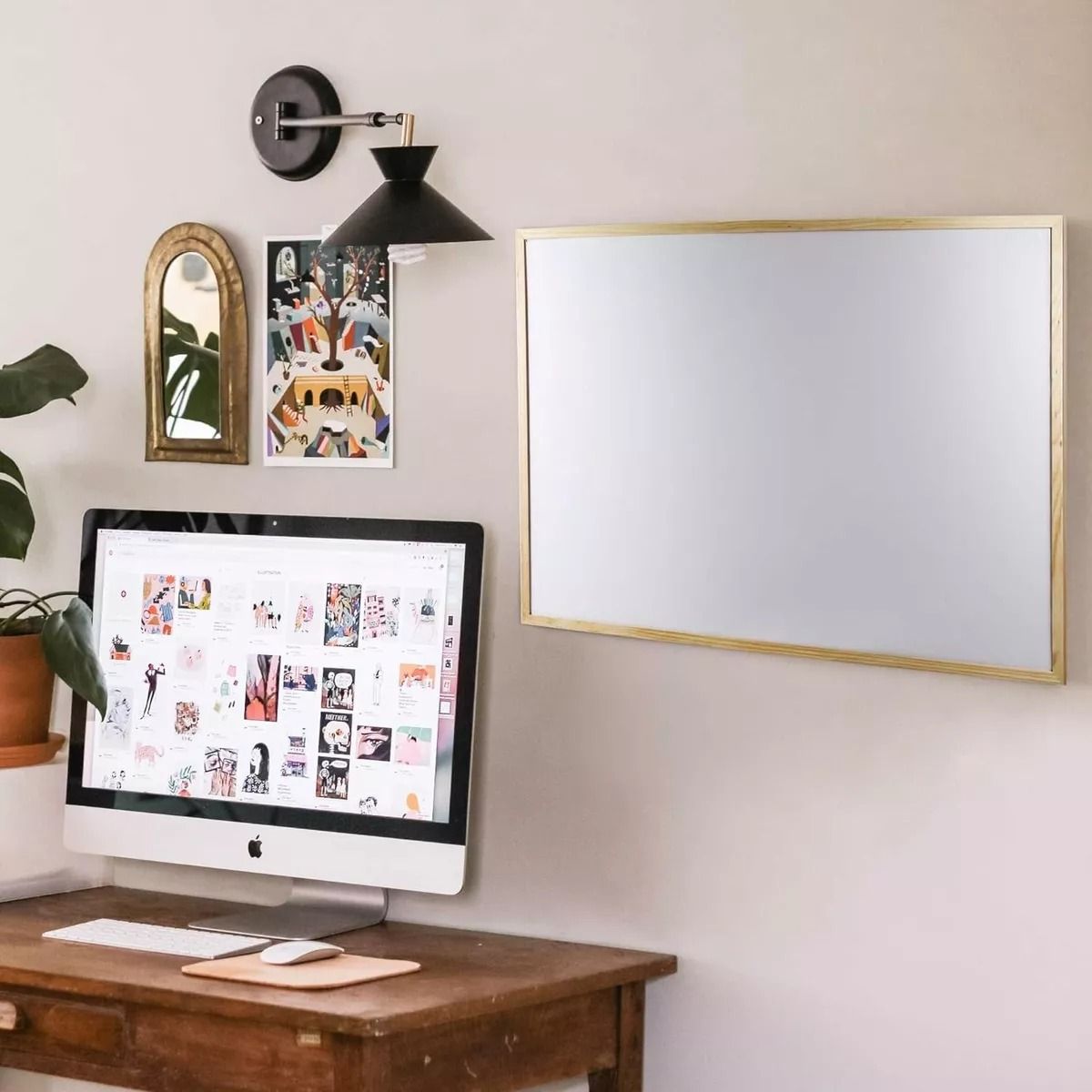 GENERICO - Pizarra Acrílica Con Marco De Madera 30x40 CM