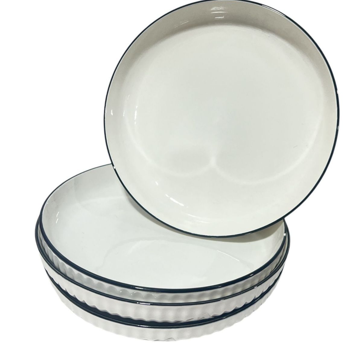 GENERICO - Pack 4 Plato Bowl Sopero Decorativo Diseño Liso Redondo Pequeño