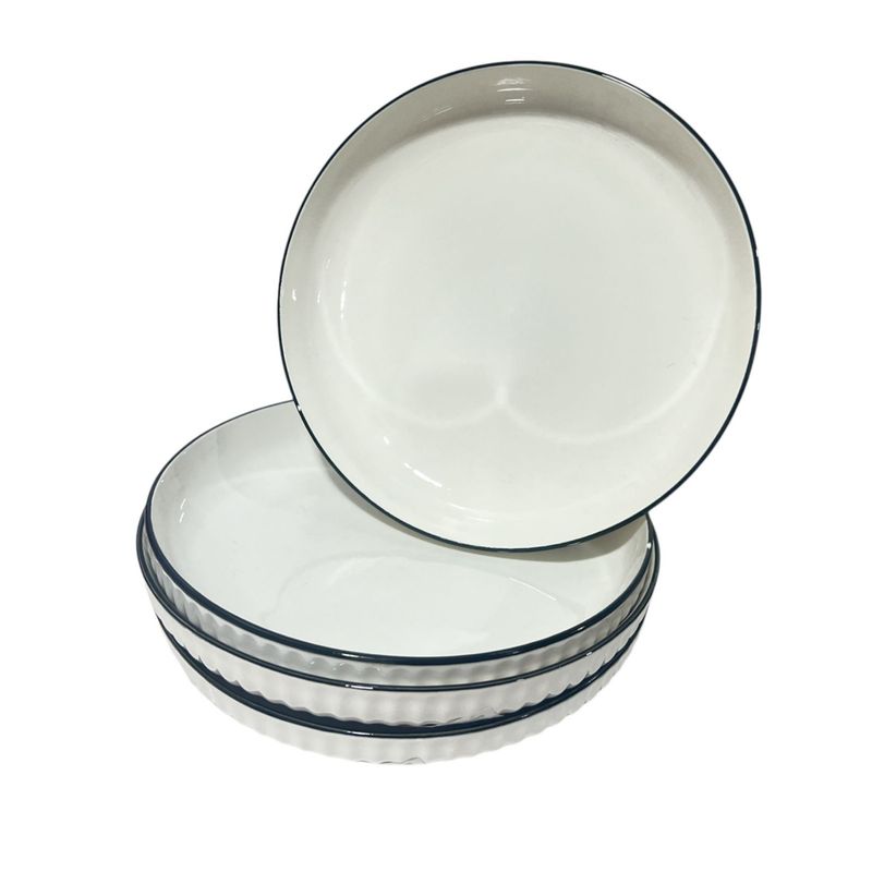 GENERICO - Pack 4 Plato Bowl Sopero Decorativo Diseño Liso Redondo Pequeño
