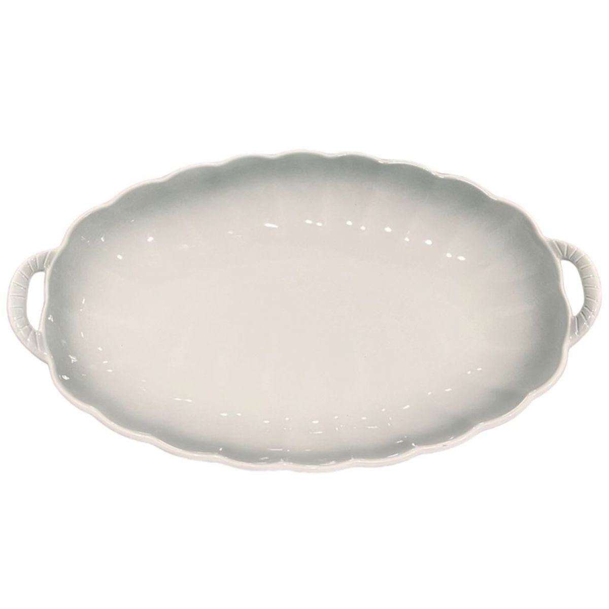 GENERICO - Pack 4 Plato Sopero Decorativo Diseño Flor Ovalado Asas