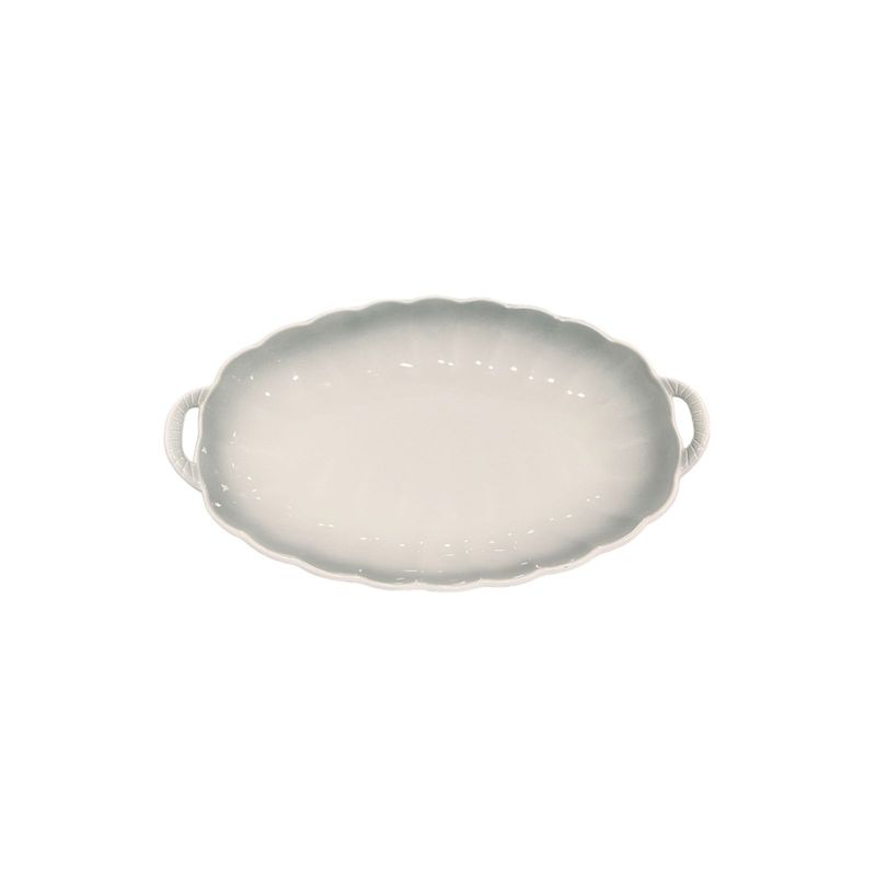 GENERICO - Pack 4 Plato Sopero Decorativo Diseño Flor Ovalado Asas