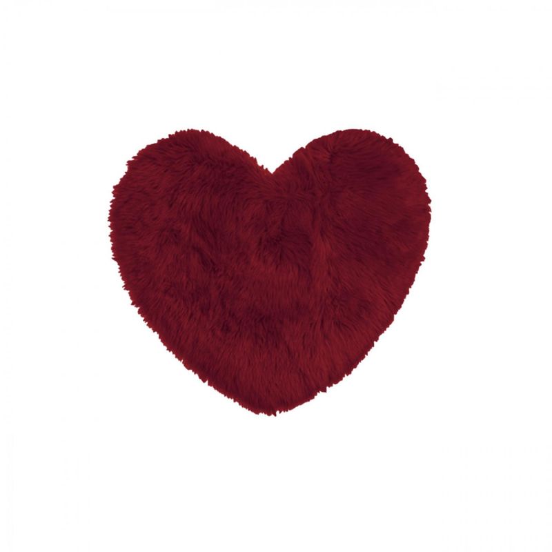 GENERICO - Bajada De Cama Alfombra peluda Forma De Corazon Colores - Vino