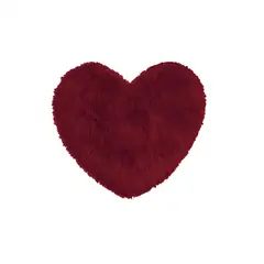GENERICO - Bajada De Cama Alfombra peluda Forma De Corazon Colores - Vino