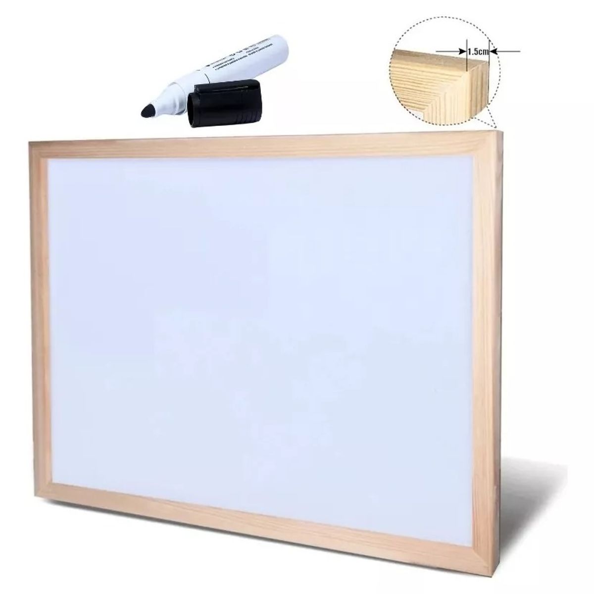 GENERICO - Pizarra Acrílica Con Marco De Madera 60x90 CM