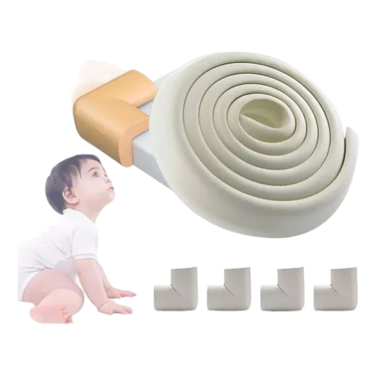 GENERICO - Protección Anti Golpes De Goma Para Borde De Mesas Y Muebles NEGRO