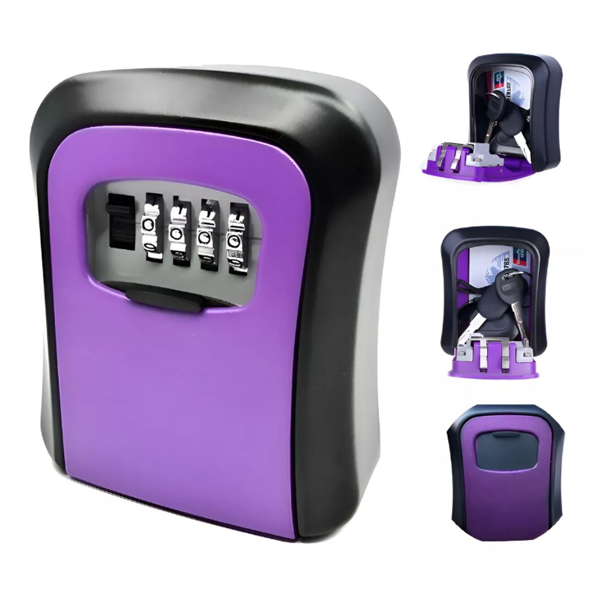 GENERICO - Caja Fuerte Pequeña Metalica Guarda Llave Seguridad Metalica Violeta