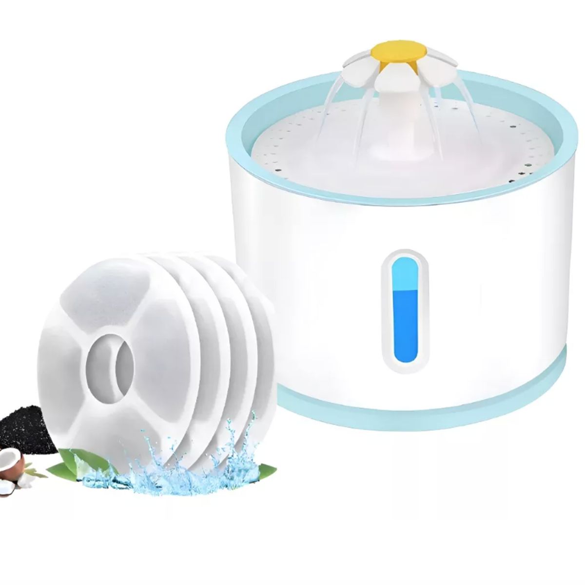 GENERICO - Bebedero Electrico Fuente Agua Gatos Perros + 5 Filtros Redo