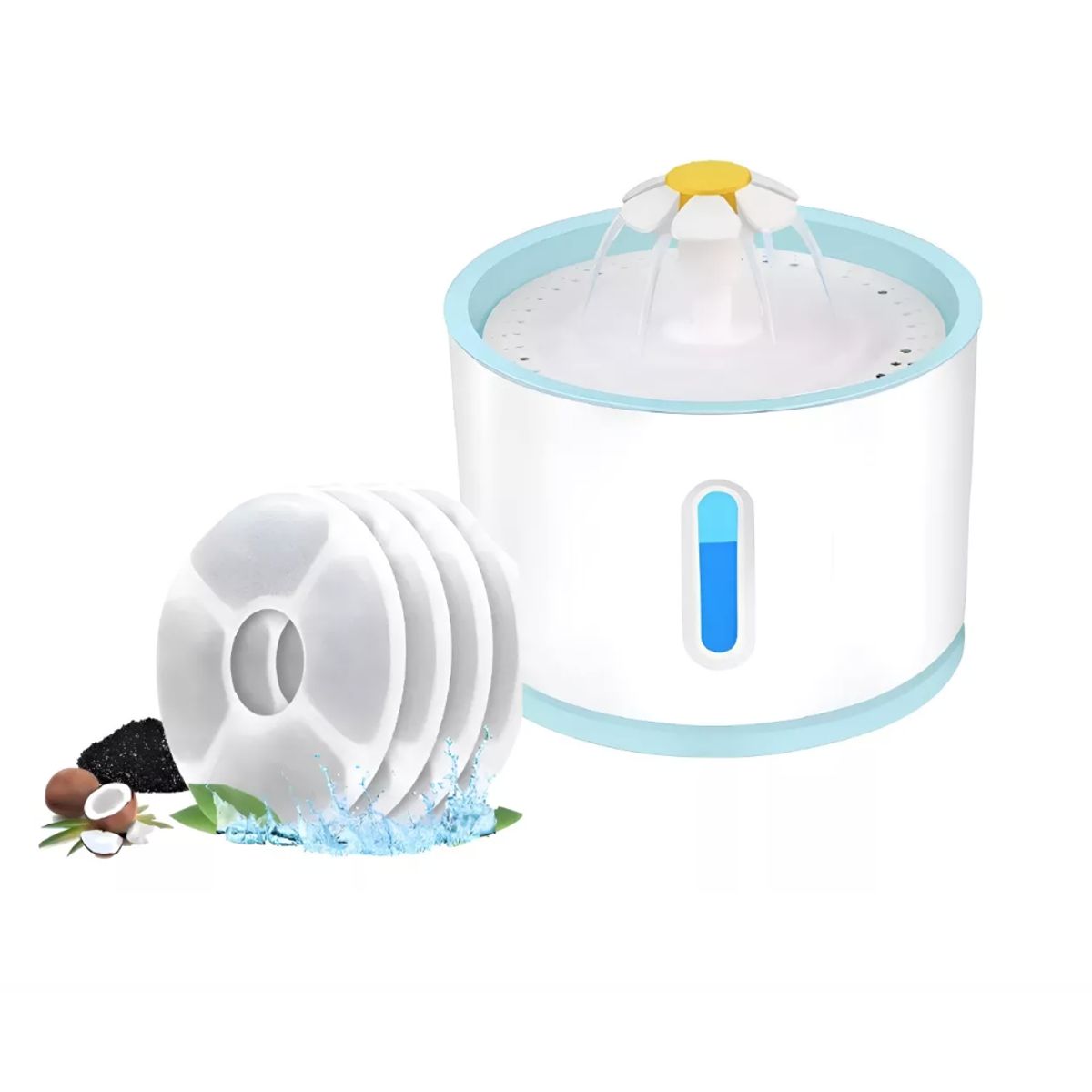 GENERICO - Bebedero Electrico Fuente Agua Gatos Perros + 5 Filtros Redo