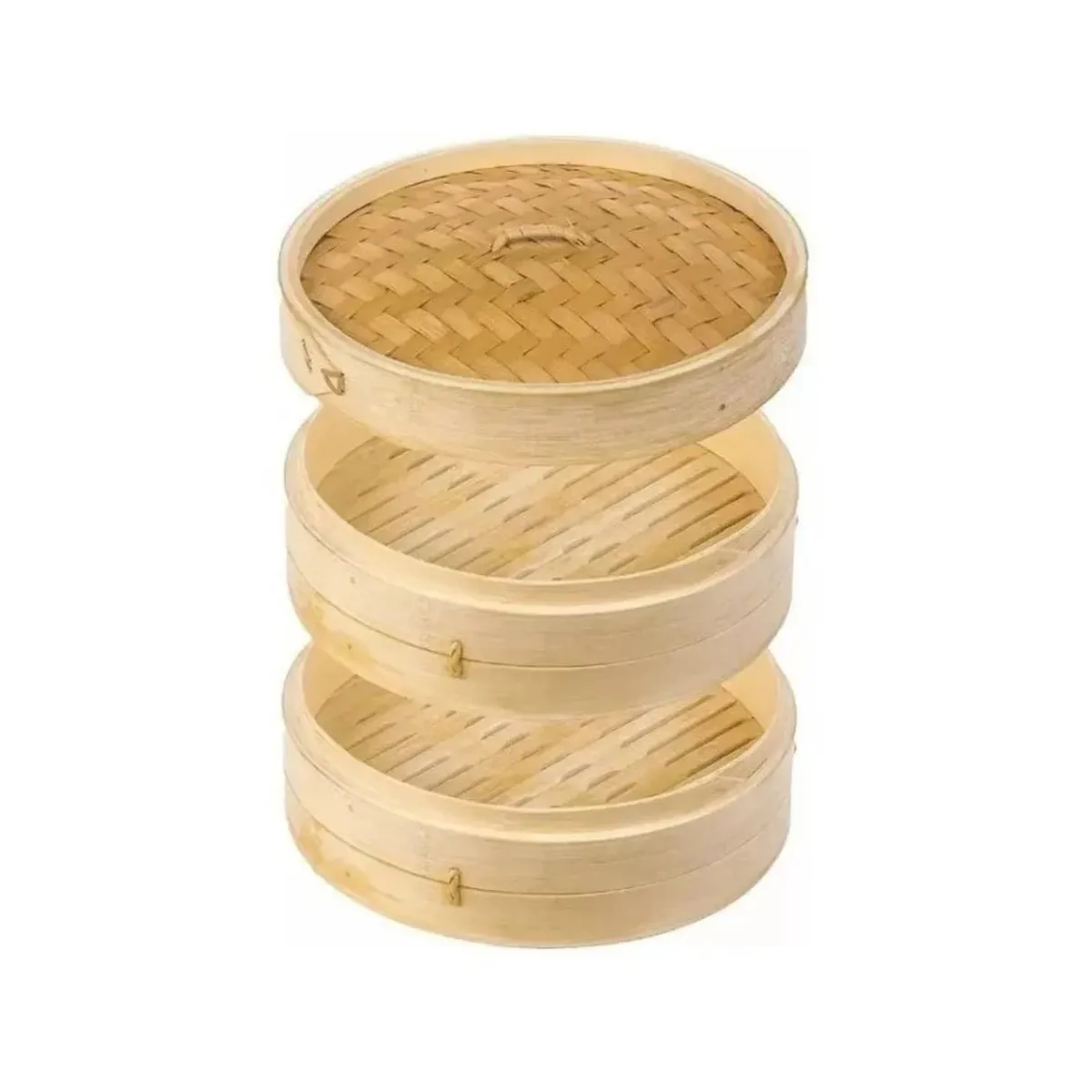 GENERICO - Olla Vaporera Bambu 2 Niveles 24cm Cocina a Vapor Preparaciones