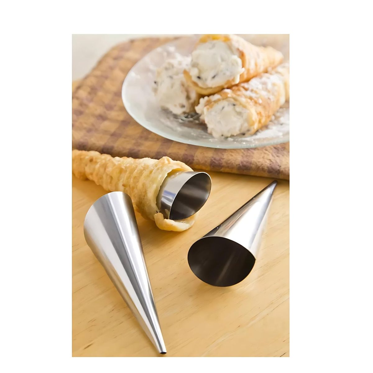 GENERICO - Set 24 Moldes Cono Para Cachitos Cannoli Croissant Reposteria