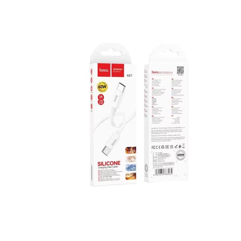HOCO - CABLE USB TIPO C A TIPO C BLANCO 60W