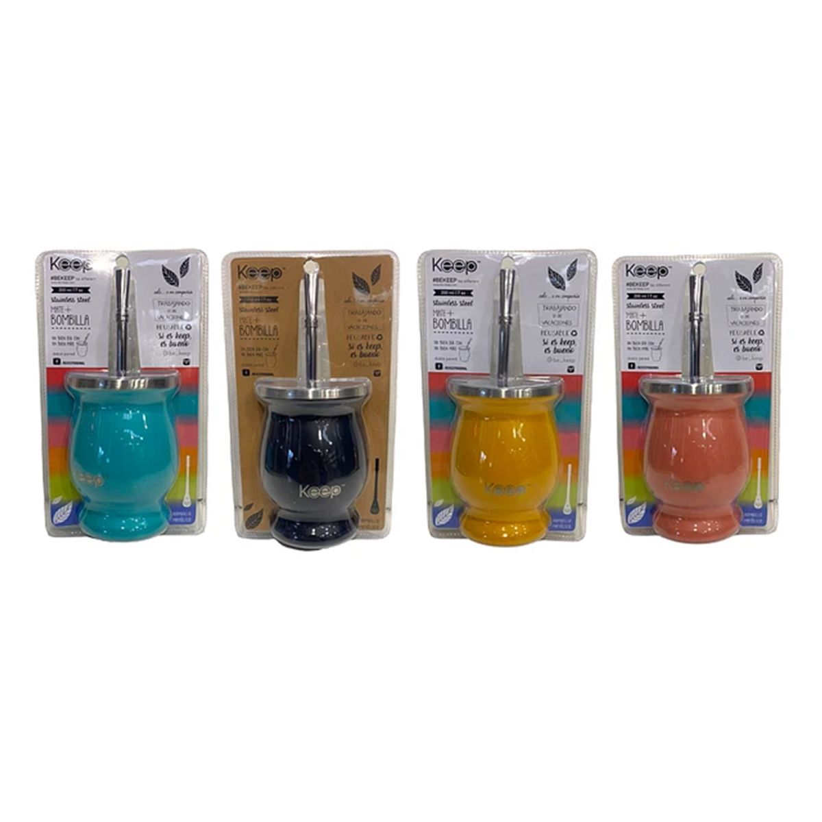 KEEP - Mate Con Bombilla Keep 200ml Matero Mate Mateada Amarillo