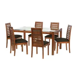 LATAM HOME - Juego De Comedor Barcelona 1600X1000 Silla Tenerife PU Negro