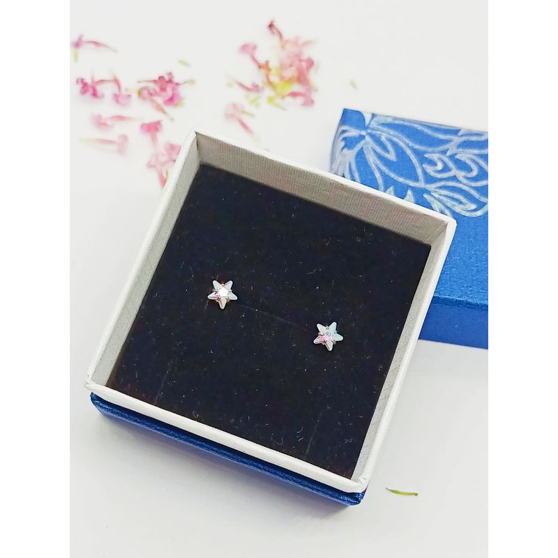 ELBAULDEJUMA - Aros punto luz estrella tornasol hélix hipoalergénico 5mm