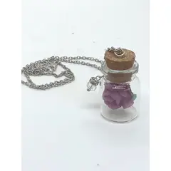 ELBAULDEJUMA - Colgante largo rosa en cristal curioso niñas moda