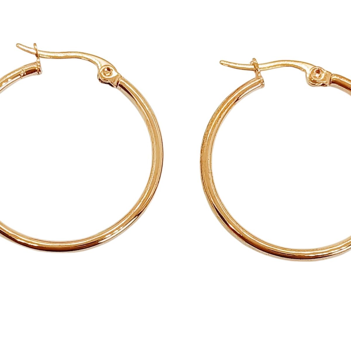 ELBAULDEJUMA - Argollas Hoop Clasica 25mm Hipoalergenica Chapado En Oro Rosa