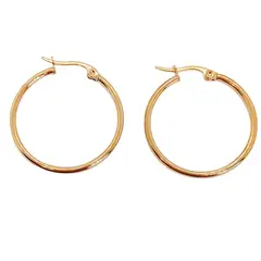 ELBAULDEJUMA - Argollas Hoop Clasica 25mm Hipoalergenica Chapado En Oro Rosa