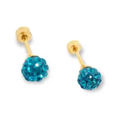 ELBAULDEJUMA - Aros seguridad punto luz bola fuego chapados oro azul oscuro